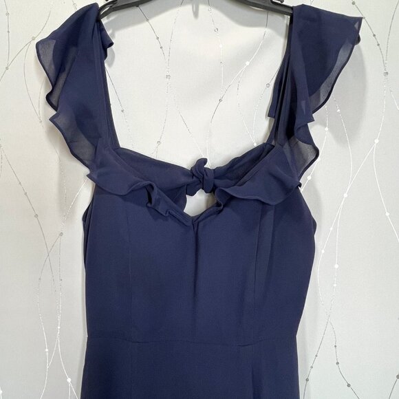 BHLDN Anthropologie Diana Navy Ruffle Maxi Gown $200 - Picture 7 of 12